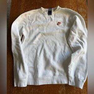 Nike White Crewneck with Pink logo